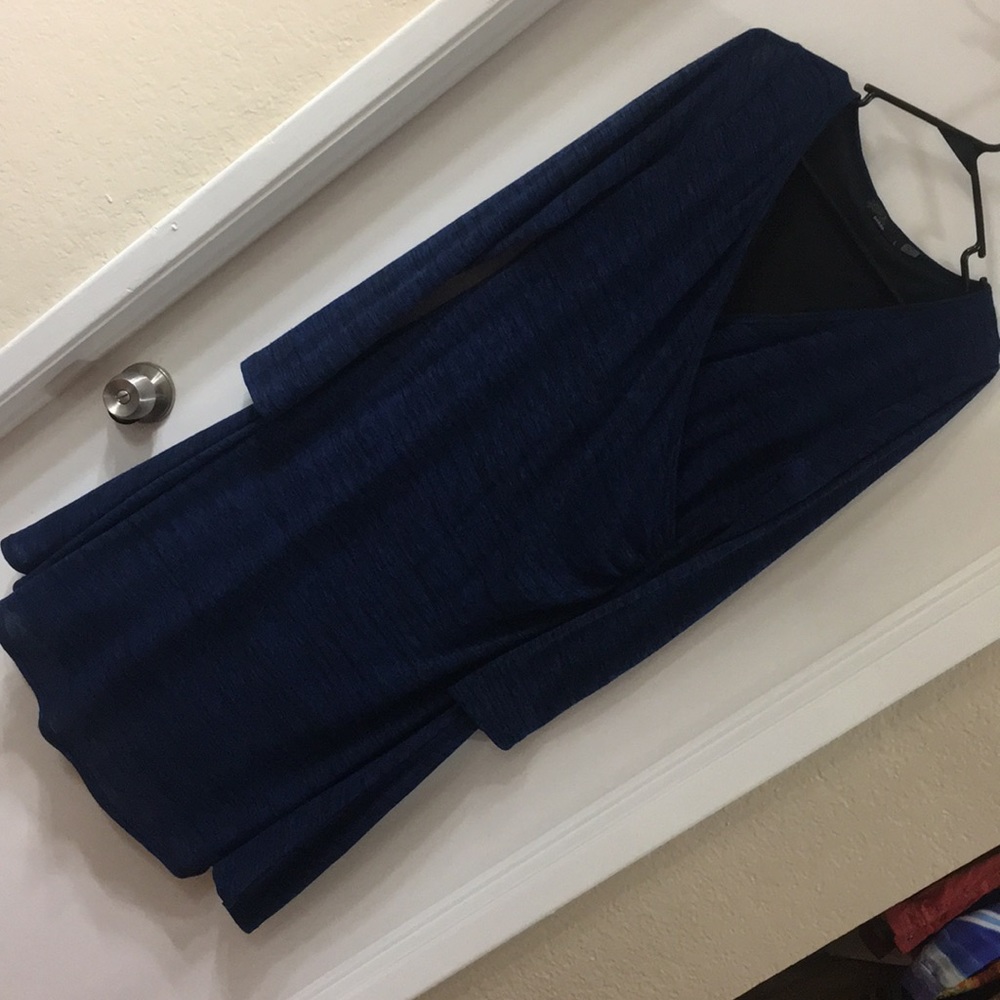 Prana sweater dress, fully lined wraparound look
